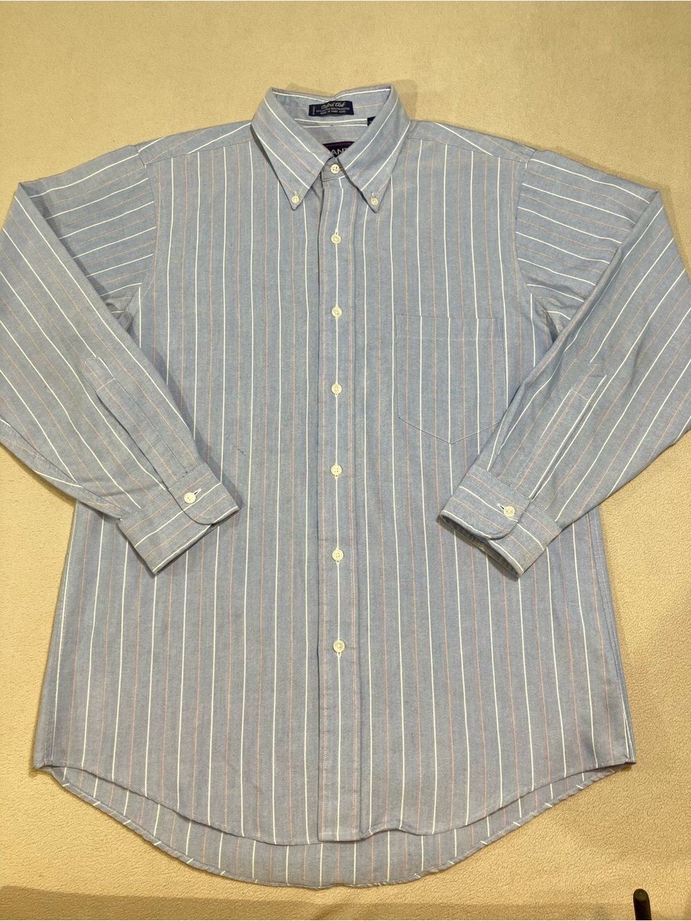 Vintage GANT Oxford Club Striped Dress Shirt Mens 15.5 32 Blue OCBD Classic Prep